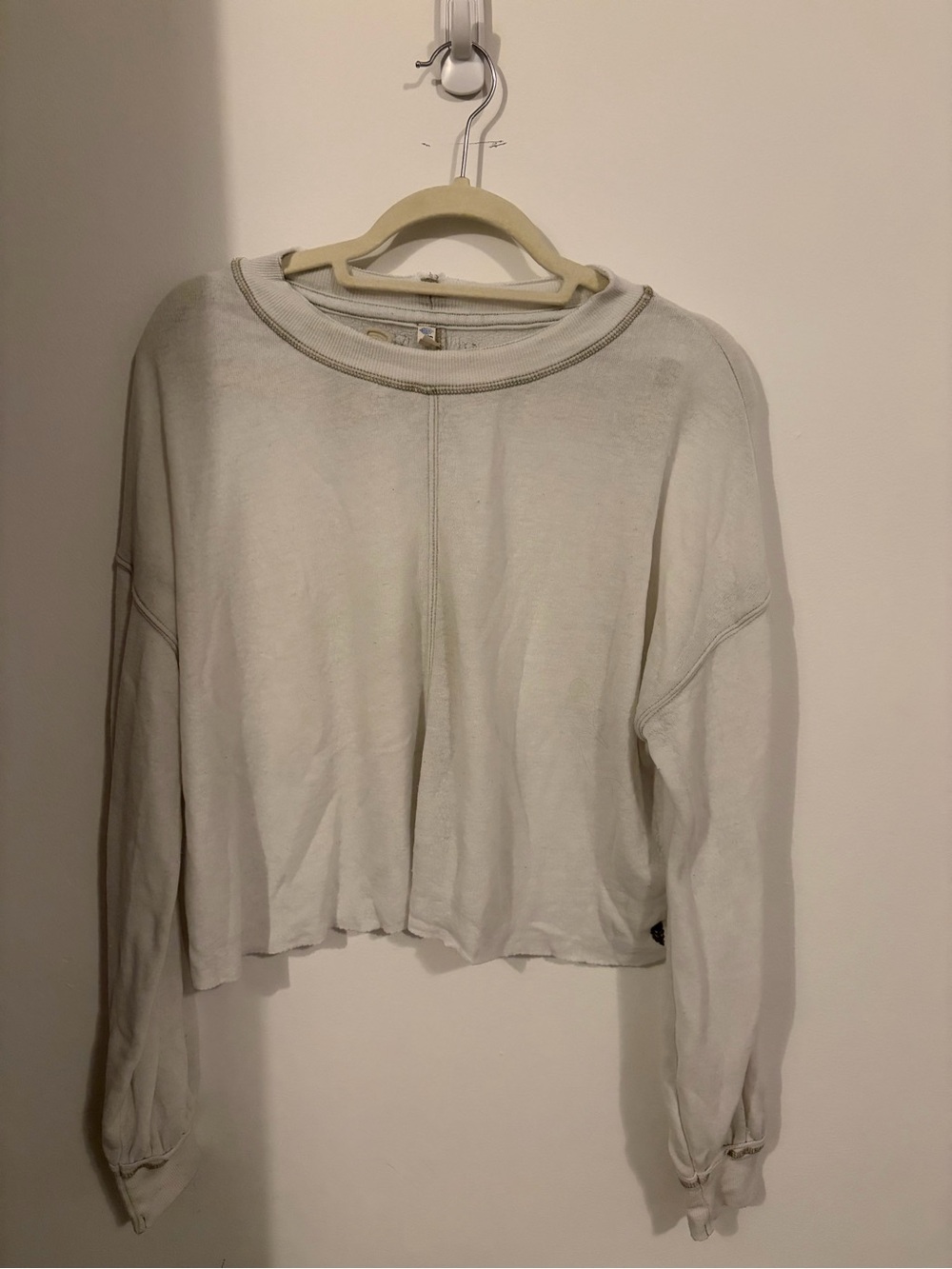 FP Movement by Free People Cropped Cozy Sweater in Off White